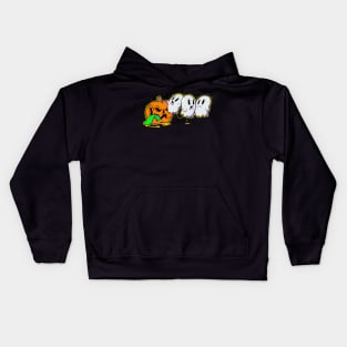 Spooky Creepy Halloween Evil Pumpkin Eating Ghost Halloween Gamer Kids Hoodie